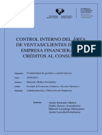 Control Interno Del Área de Ventas-Clientes de Una Empresa Financiera de Créditos Al Consumo