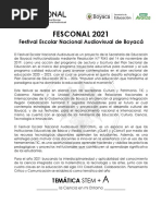 Instructivo y Formularios FESCONAL 2021