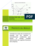 Operación Del Sistema de Costos