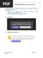 Manual de Instalación de SQL Server 2016