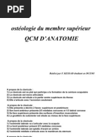 QCM D'ostéologie Du Membre Supérieur