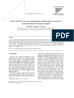 A New System For The Spectrophotometric Determination of Arsenic in Environmental and Biological Samples