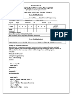 Arid Agriculture University, Rawalpindi: Mid Exam Spring 2021 (Paper Duration 12 Hours) To Be Filled by Teacher