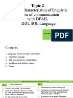 General Characteristics of Linguistic Means of Communication With DBMS. DDL SQL Language