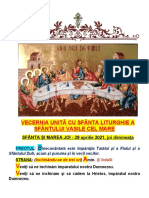 Vecernia - SF - Liturghie A SF - Vasile Cel Mare, Marea Joi, 29.04.2021