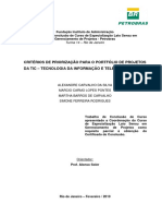 Critérios de Priorização para o Portfólio de Projetos Da Tic - Tecnologia Da Informação e Telecom