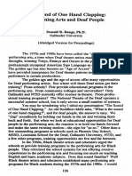 The Sound One Hand Clapping: Performing Arts and Deaf People