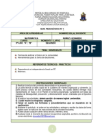 GUIA PEDAGÓGICA #1 MATEMÁTICA 5to. Año