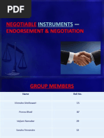 Negotiable Endorsement & Negotiation: Instruments