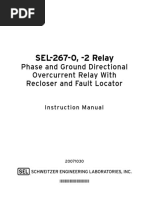 SEL-267-0, - 2 Relay: Phase and Ground Directional Overcurrent Relay With Recloser and Fault Locator