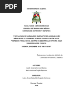 Prevalencia de Anemia Con Sus Factores Asociados en Niños de 12 A 59 Meses de Edad