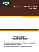 Reading Comprehension Pre Test