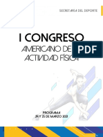 Agenda I Congreso Americano de La Actividad Física PARTICIPANTES