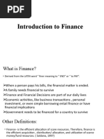 Introduction To Finance