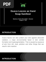 Guava Leaves As Hand Soap Sanitizer: Made by Cristine Bernadeth C. Barrios/ Grade 9 - SJE