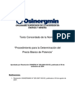 Texto Actualizado Del Procedimiento para Determinación Del Precio Basico Potencia