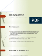 Homeostasis: Maintanance of Constant Body Environment