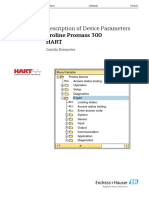 Description of Device Parameters Proline Promass 300 Hart: Coriolis Flowmeter