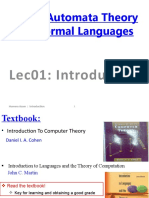 Finite Automata Theory and Formal Languages: Lec01: Introduction