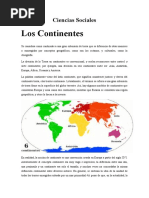 Ciencias Sociales Los Continentes