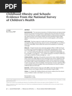 Childhood Obesity and Schools Evidence From The National Survey of Childrens Health