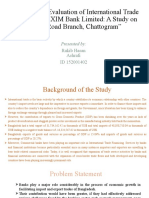 Performance Evaluation of International Trade Financing of EXIM Bank Limited: A Study On Jubilee Road Branch, Chattogram