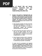 Creation of Schools' Bids and Awards Committee, Inspectorate Team and Property Custodian For Non-Implementing Units (Non-Ius)