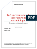 TP 1: Presentation Du Laboratoire de Microbiologie .: (Tapez Le Sous-Titre Du Document)