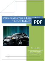 Demand Analysis & Forecasting - The Car Industry: Presented by