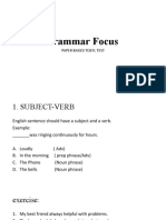 Grammar Focus: Paper Based Toefl Test