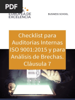 Checklist Auditoria Interna Iso 9001 2015 Analisis Brechas Clausula 7