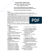 Deposits, Minerals and Plants: Non Ferrous Metal Ores