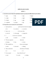 Kiểmtrahkiianh8 Đề Số 1 I. Circle the word of which the underlined sound is pronounced differently from the others