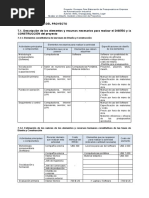 Especificaciones Del Proyecto 7.1. Descripción de Los Elementos y Recursos Necesarios para Realizar El DISEÑO y La CONSTRUCCIÓN Del Proyecto