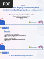 Ciclo 1 Fundamentos de Programación Sesión 1