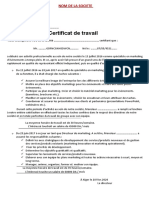 Attestation de Travail Detaillee Marketing