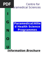 I G N O U: Centre For Paramedical Sciences