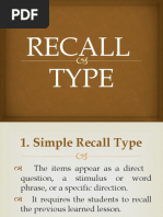 Recall Type Test