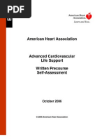 ACLS Written 2006 Precourse Self Assessment