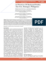 Waste Disposal Practices of Backyard Poultry Owners in San Jose Batangas Philippines