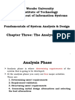 Chapter Three: The Analysis Phase: Werabe University Institute of Technology Department of Information Systems