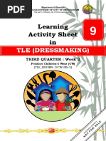 Learning Activity Sheet In: Tle (Dressmaking)