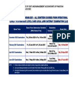 Examinations Calendar-2021 - All Eighteen Courses From Operational Level-1 To Strategic Level-2 and Local Laws Gateway Examination (LLG)