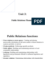 Unit 3:: Public Relations Planning