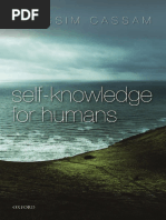 Self-Knowledge For Humans by Cassam, Quassim