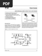 TDA7240A: 20W Bridge Amplifier For Car Radio