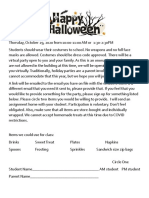 Halloween Parent Letter