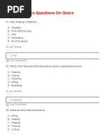 Multiple Choice Questions On Gears: View Answer