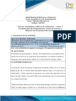 Guia de Actividades y Rúbrica de evaluación-Unidad-1-Tarea-2-Fundamentos de Programación, Teoría de Errores y Solución de Ecuaciones No Lineales