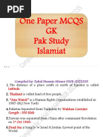 One Paper PS, GK & Islamiat MCQS 02-04-2021